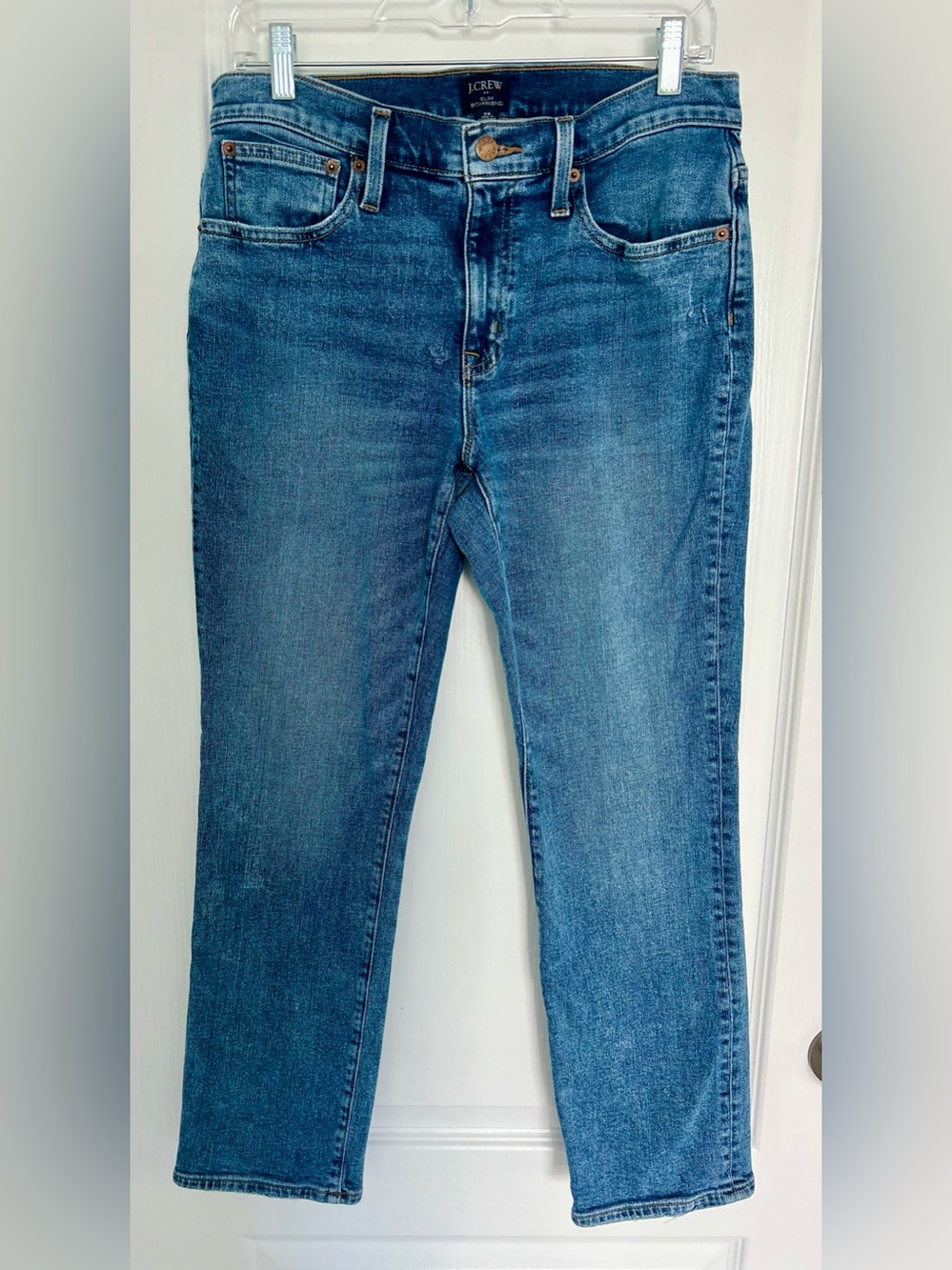 J. Crew Slim Boyfriend Jeans 28/30 Light Wash Mid Rise Stretch Denim BA784